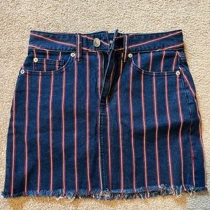 blue american eagle denim skirt